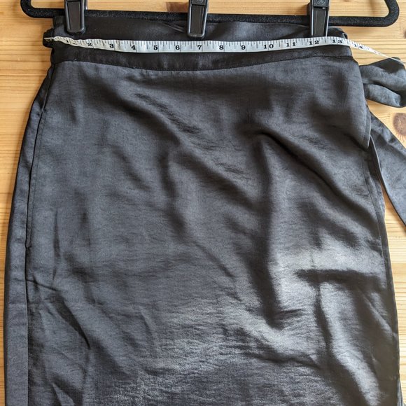 Wildfang The Empower Satin Wrap Skirt in Black Small - Picture 8 of 9